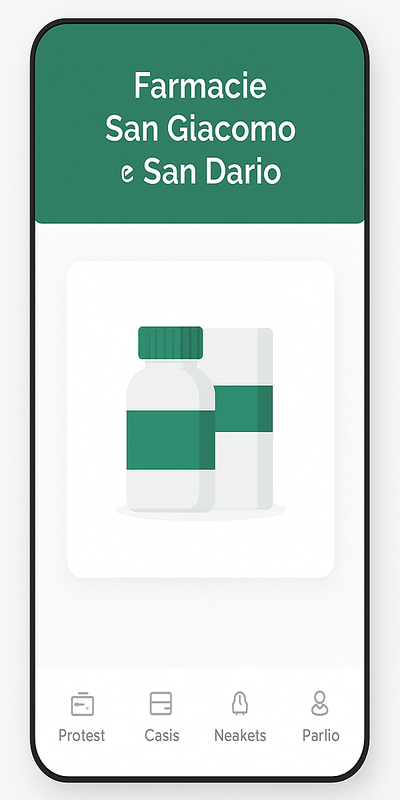 Anteprima homepage dell'app della farmacia
